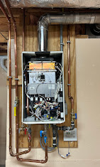 Navien tankless water heater installation with copper piping